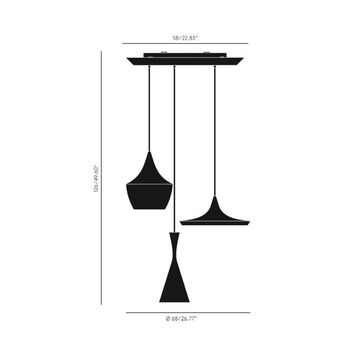 Beat LED Trio Round Pendant System by Tom Dixon - view 3