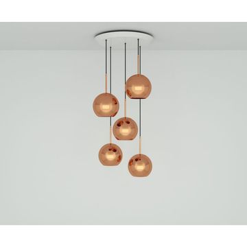 Copper LED 25cm Round Pendant System by Tom Dixon - view 2