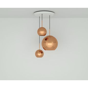 Copper LED Trio Round Pendant System by Tom Dixon - view 2