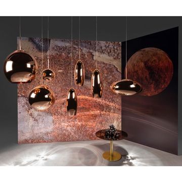 Copper LED 25cm Round Pendant System by Tom Dixon - view 5