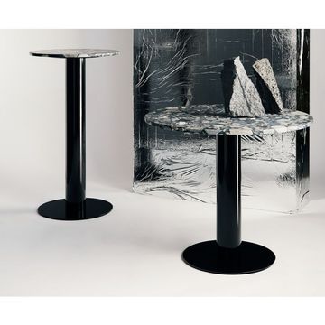Set of Four Fat Dining Chair and Tube Dining Table Black Pebble Marble by Tom Dixon - view 6