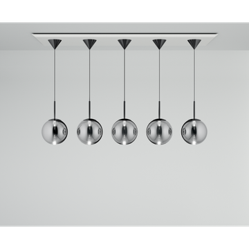 Globe Pendant System Linear Mini Silver by Tom Dixon - view 3