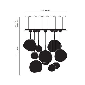 Melt LED Gold Mega Pendant System by Tom Dixon - view 2
