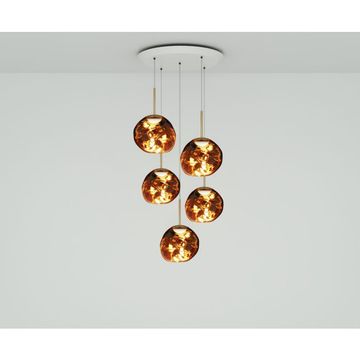 Melt Mini LED Gold Round Pendant System by Tom Dixon - view 2