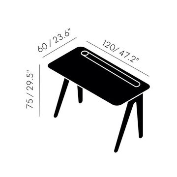 Slab Individual Desk Small Natural Oak by Tom Dixon - view 2