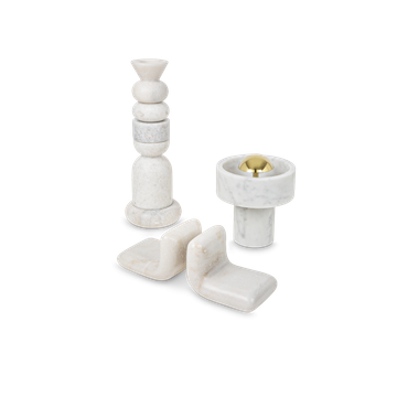 Stone Stacking Candleholder White by Tom Dixon - view 4