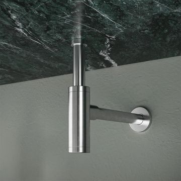 Trone - Encelade, sifón moderno de acero cepillado by Trone