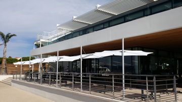 Restaurant on the beach, France by Umbrosa