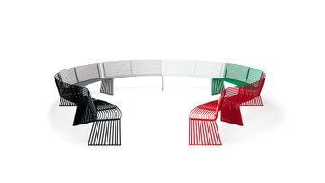 .015 Concave or convex bench with backrest - Urbantime by Diemmebi by Urbantime
