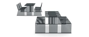 .015 Table + integrated benches - Urbantime by Diemmebi by Urbantime