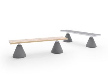 FLAT BENCH WITH CONICAL BASE .040 - Urbantime by Diemmebi by Urbantime