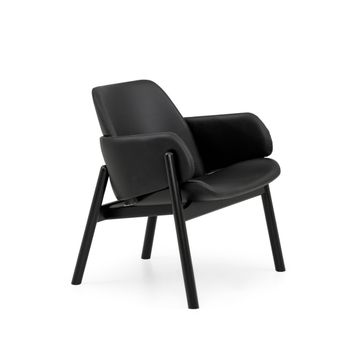 ABOVE Armchair in Black finish and Black leather by Uultis