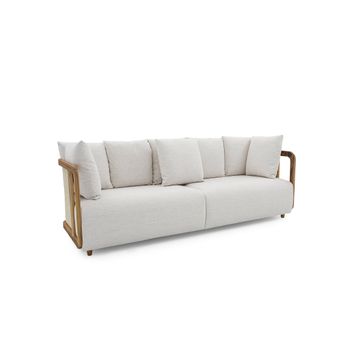 AIBY Sofa 3 Seater in Teak A-2316 Natural Cane by Uultis