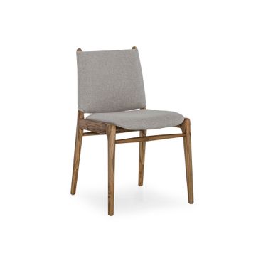 CAPPIO Dining Chair in Teak and Oatmeal fabric by Uultis