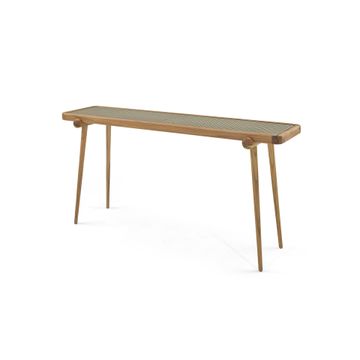 PLOT Console Table 63" in Teak and Natural Cane by Uultis