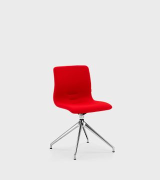 Padded meeting armchair with 4 stars pyramidal base - Viganò & C. by Viganò & C. srl a socio unico