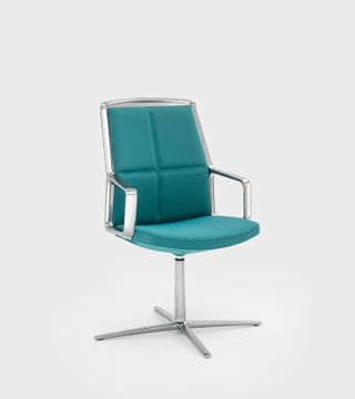 Padded meeting, visitor armchair with 4 stars flat base - Viganò & C. by Viganò & C. srl a socio unico