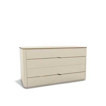 Lacquered chest of drawers with bronzed brass details by Zanaboni