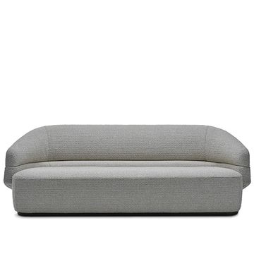 modern sofa with grey stained ash base by Zanaboni