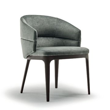 Upholstered ash wood design chair by Zanaboni