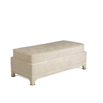 Elegant upholstered bench with solid wood structure by Zanaboni