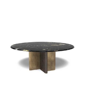 Elegant marble dining table, available in round and rectangular shape by Zanaboni