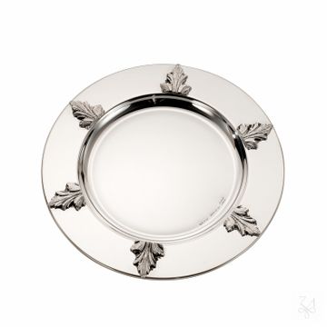 Kiddush Plate D.-17cm - Mod. Acanthus Leaf by Zaramella Argenti srl