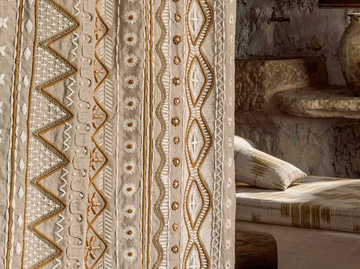 BALÉARES - MENORCA - Embroidered linen fabric by Élitis - view 2