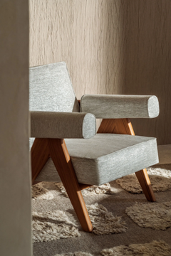 LIN PLÂTRÉ - HIMALAYA - Solid-color fire retardant linen fabric by Élitis - view 3