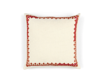 MAYA - Square embroidered linen cushion by Élitis - view 3