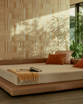 MERIDA - PARTITURA - Raffia wall fabric with graphic pattern by Élitis - view 3