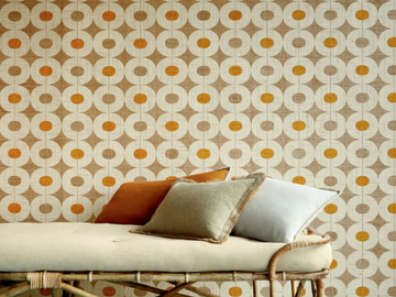 MERIDA - PÉPITE - Raffia wall fabric with graphic pattern by Élitis - view 2