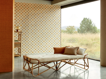 MERIDA - PÉPITE - Raffia wall fabric with graphic pattern by Élitis - view 3
