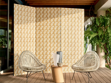 MERIDA - ENTRELAZADOS - Raffia wall fabric with graphic pattern by Élitis - view 3