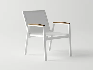 AMELIA - Aluminium easy chair with armrests by 10Deka