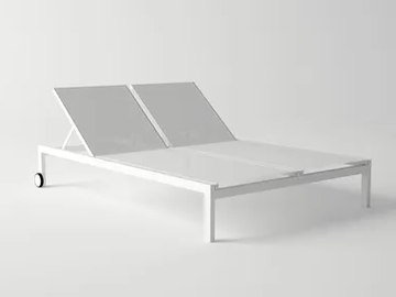 MILOS - Double Recliner aluminium sun lounger by 10Deka