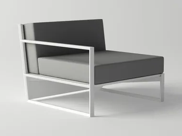 ORA MODULAR SOFA LEFT PIECE - Aluminium garden armchair with armrests by 10Deka