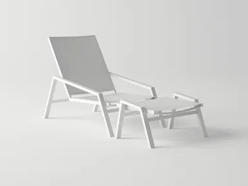 PULVIS - Aluminium deck chair with armrests by 10Deka