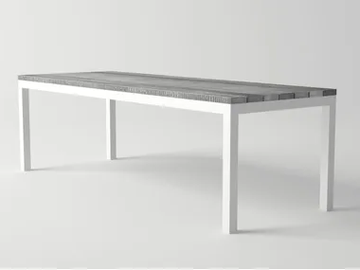 ULTRA - Rectangular aluminium and wood garden table by 10Deka