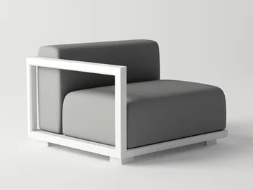 VICTUS MODULAR SOFA LEFT ARMREST - Aluminium garden armchair by 10Deka