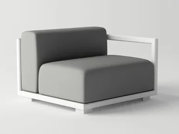 VICTUS MODULAR SOFA RIGHT ARMREST - Aluminium garden armchair by 10Deka