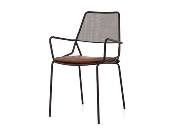 ARCO - Stackable powder coated steel chair with armrests by 5A Design