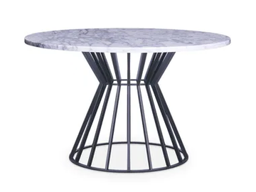 BASKET METAL - Round Carrara marble table by 5A Design