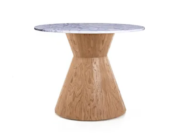 BASKET OAK - Round Carrara marble table by 5A Design
