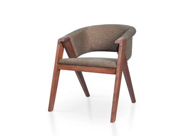 BEND - Upholstered beech chair with armrests by 5A Design