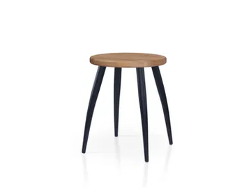 DIEGO METAL - Low oak stool by 5A Design