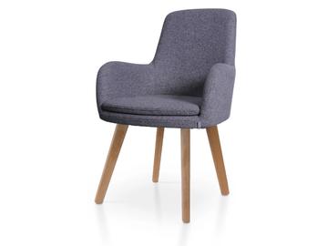 DOLPHIN OAK - Upholstered fabric chair with armrests by 5A Design