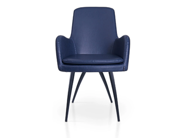 DOLPHIN TIFFANY - Upholstered leather chair with armrests by 5A Design