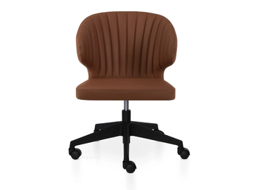 GLORIA 5 WAYS - Upholstered height-adjustable leather office chair with castors by 5A Design