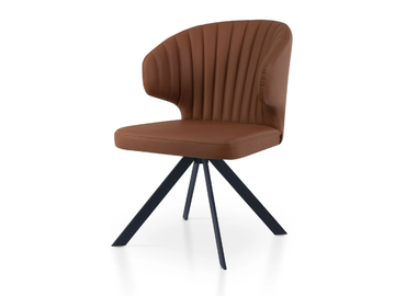 GLORIA SPIDER - Trestle-based upholstered leather chair by 5A Design